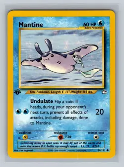 Mantine 1st Edition Pokemon Trading Card Game Neo Genesis 064/111 NM - Image 1
