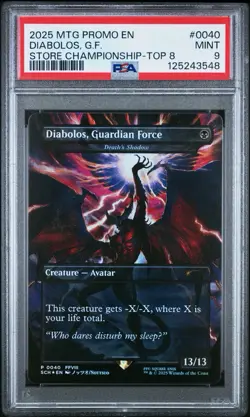 PSA 9 MTG Final Fantasy DIABOLOS GUARDIAN FORCE (Death's Shadow) FOIL PROMO - Image 1