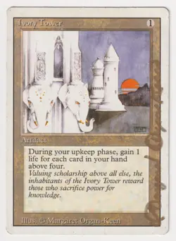 Gold Signed Ivory Tower HP Revised Artist Margaret Organ-Kean 1994 MTG Magic EDH - Image 1