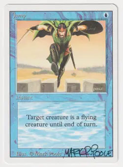 Signed Jump LP Revised Edition Artist Mark Poole 1994 WOTC MTG Magic Vintage EDH - Image 1