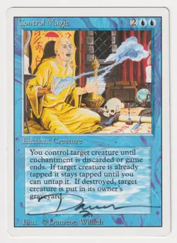 Signed Control Magic MP Revised Edition Artist Dameon Willich 1994 MTG Vintage! - Image 1