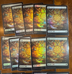 MTG Japanese Lands FOIL x50 Stain Glass Full Art Set of 10 each Dominaria - Image 5