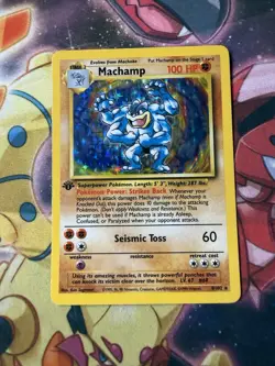 Pokemon TCG WOTC Base Set 1st Edition - Machamp 8/102 Rare Holo LP - Image 1