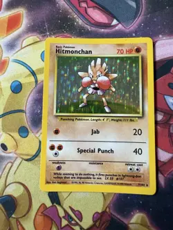 Hitmonchan Holo Rare Pokemon TCG Base Set 1999 7/102 LP Vintage - Image 1