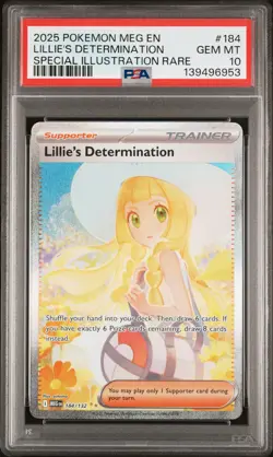 2025 POKEMON MEG EN-MEGA EVOLUTION #184 LILLIE'S DETERMINATION PSA 10 - Image 1