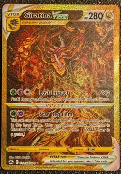 Pokemon TCG Giratina VSTAR GG69/GG70 Crown Zenith Galarian Gallery Gold Rare NM - Image 1