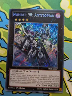 Yugioh | DRL3-EN027 - Number 98: Antitopian - Secret Rare - 1st ed - Image 1