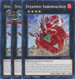 Yugioh! 3x Steamed Sabersaurus ALIN-EN050 Common 1st Ed NM - Image 1