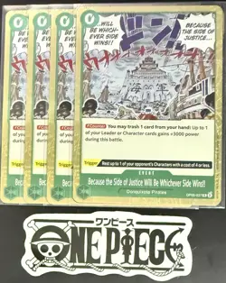 4x One Piece OP05-037 R Side of Justice...- English - Foil - TCG - NM/M - Image 1