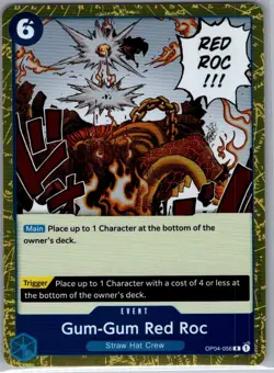 Gum-Gum Red Roc OP04-056 English Kingdoms of Intrigue - One Piece Card - NM - Image 1