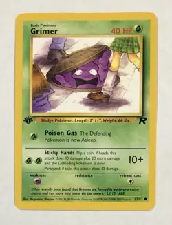Pokemon GRIMER Card 57/82 1st Edition Common LP Team Rocket Regular Light Play - Image 1