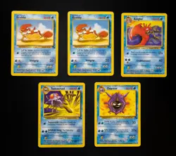 Pokemon 5 Card Lot Vintage Fossil - Kingler, Krabby, Cloyster, Tentacruel MP/HP - Image 1