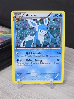 Pokemon Card Glaceon Black Star Promo BW90 Holo Black and White 2013 Two Swirls - Image 4