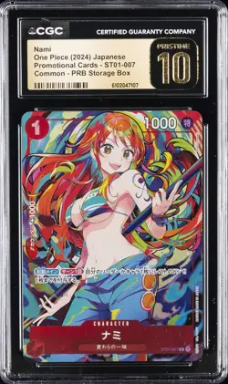 2024 ONE PIECE JPN PROMO CARDS, COMMON - PRB STORAGE BOX NAMI CGC 10 PERFECT - Image 1