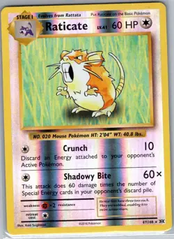 Raticate 67/108 Reverse Holo XY - Evolutions - Pokemon Card - NM - Image 1