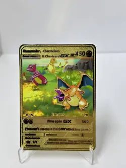 Charmeleon&Charizard GX HP450 Metal Pokemon Card-Collectible Gift Display - Image 1