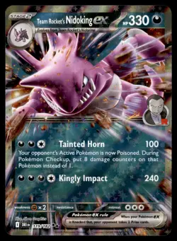Team Rocket's Nidoking ex 119/182 Double Rare Destined Rivals Pokemon Near Mint - Image 1