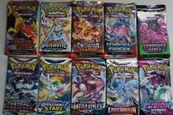5 SURPRISE POKEMON BOOSTER PACKS - SWORD & SHIELD / SCARLET VIOLET - Image 1