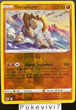 Carte Pokemon TERRAKIUM 097/195 Holo REVERSE Epee et Bouclier 12 EB12 FR NEUF - Image 1
