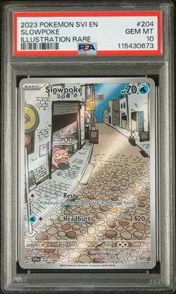 2023 POKEMON SVI EN-SCARLET & VIOLET ILLUSTRATION RARE #204 SLOWPOKE PSA 10 - Image 1