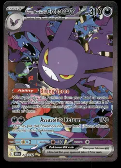 Pokemon Cards Team Rocket's Crobat ex 234/182 Destined Rivals NM - Image 1