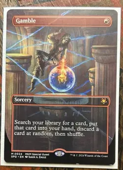 Gamble Borderless Card Near Mint Condition MTG Magic Kid Icarus - Image 3