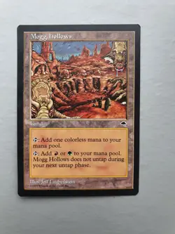 Mogg Hollows, MTG Tempest (1997) Uncommon Land VNM - Image 1