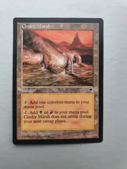 Cinder Marsh, MTG Tempest (1997) Uncommon Land VNM - Image 1