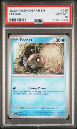 2023 POKEMON PAR EN-PARADOX RIFT #035 FEEBAS PSA 10 - Image 1