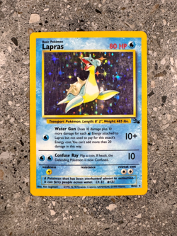 Pokemon TCG Cards Lapras 10/62 Fossil Holo Rare PLAYED - Image 1