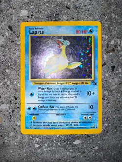 Pokemon TCG Cards Lapras 10/62 Fossil Holo Rare PLAYED - Image 3