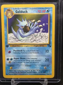 Pokemon TCG Golduck Fossil 1st Edition Uncommon Card 35/62 Regular - Image 1