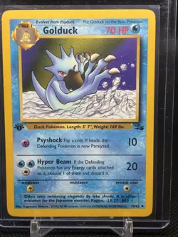 Pokemon TCG Golduck Fossil 1st Edition Uncommon Card 35/62 Regular - Image 2