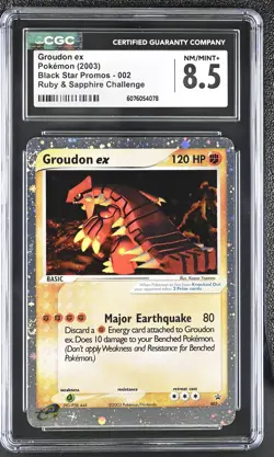 CGC 8.5 Groudon ex 2003 Black Star Promos 002 Holo Pokemon Card - Image 1