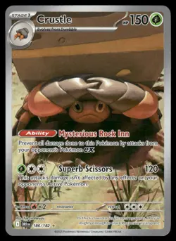 Pokemon Cards Crustle 186/182 Destined Rivals Illustration Rare NM - Image 1