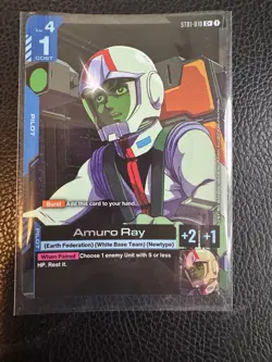 Gundam Card Game Foil Amuro Ray ST01-010 C+ Alt Art - Image 1