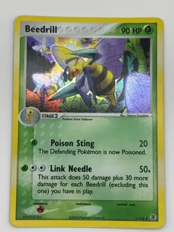 Beedrill 1/112 P Holo Rare Pokemon Card EX Fire Red Leaf Green 1/112 LP+/NM- - Image 1