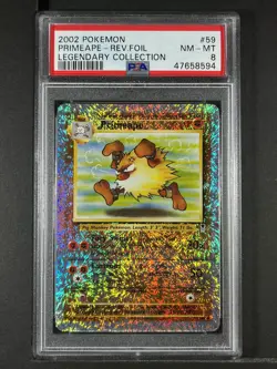 Primeape Reverse Foil #59 2002 Pokemon Legendary Collection PSA 8 250001 - Image 1