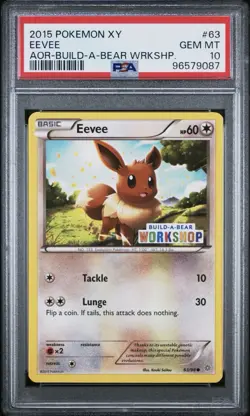 POP 61 Eevee 63/98 Build-A-Bear Workshop Stamped Promo Pokemon 2015 XY PSA 10 - Image 1