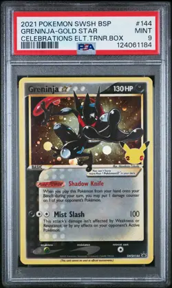 2021 POKEMON SWSH BLACK STAR PROMO #144 GRENINJA-GOLD STAR PSA 9 - Image 1