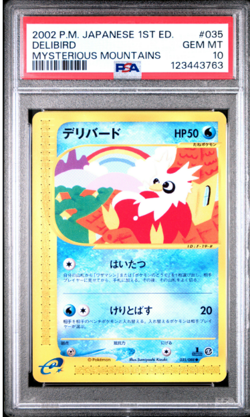 PSA10 Pokemon 2002 Japanese Delibird 035/088 Mysterious Mountains 1st ED POP 12 - Image 1