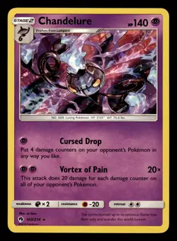 Pokemon Chandelure 103/214 Holo Rare Lost Thunder Card - Image 1