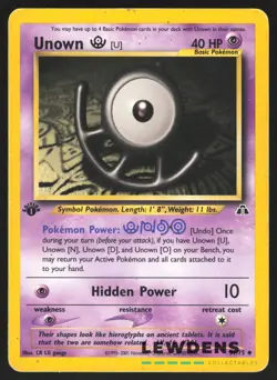 Unown U - 51/75 - Uncommon 1st Edition - Neo Discovery - Pokemon Card - MP - Image 1