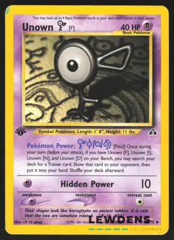 Unown F - 48/75 - Uncommon 1st Edition - Neo Discovery - Pokemon Card - MP - Image 1