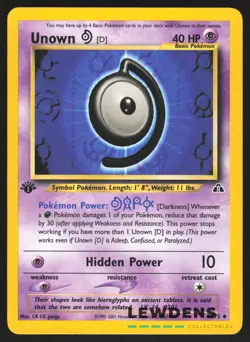 Unown D - 47/75 - Uncommon 1st Edition - Neo Discovery - Pokemon Card - Image 1