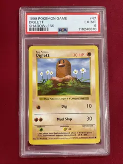 Graded PSA 6 1999 Pokemon Game Diglett Shadowless #47 EX-MT - Image 1
