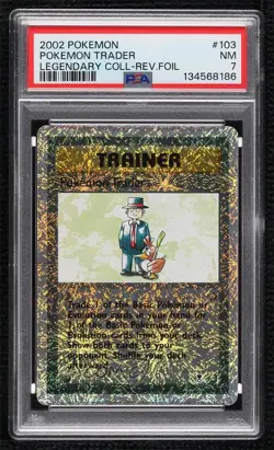 Pokemon Trader Reverse Foil Legendary Collection PSA 7 2002 - Image 1