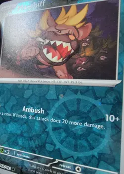 Maschiff #062/091 Paldean Fates Reverse Cosmos Holo Costco Error Pokemon SWIRL - Image 3