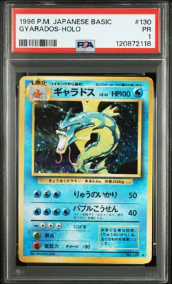 PSA 1 Gyarados Holo 130 Basic Japanese Pokemon - Image 1