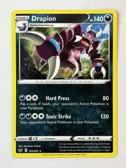 Pokemon TCG Drapion Sword & Shield Base Set 122/202 Regular Rare NM/Mint - Image 1